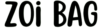 Psané logo eshopu Zoi Bag, který prodává art kožené kabelky.