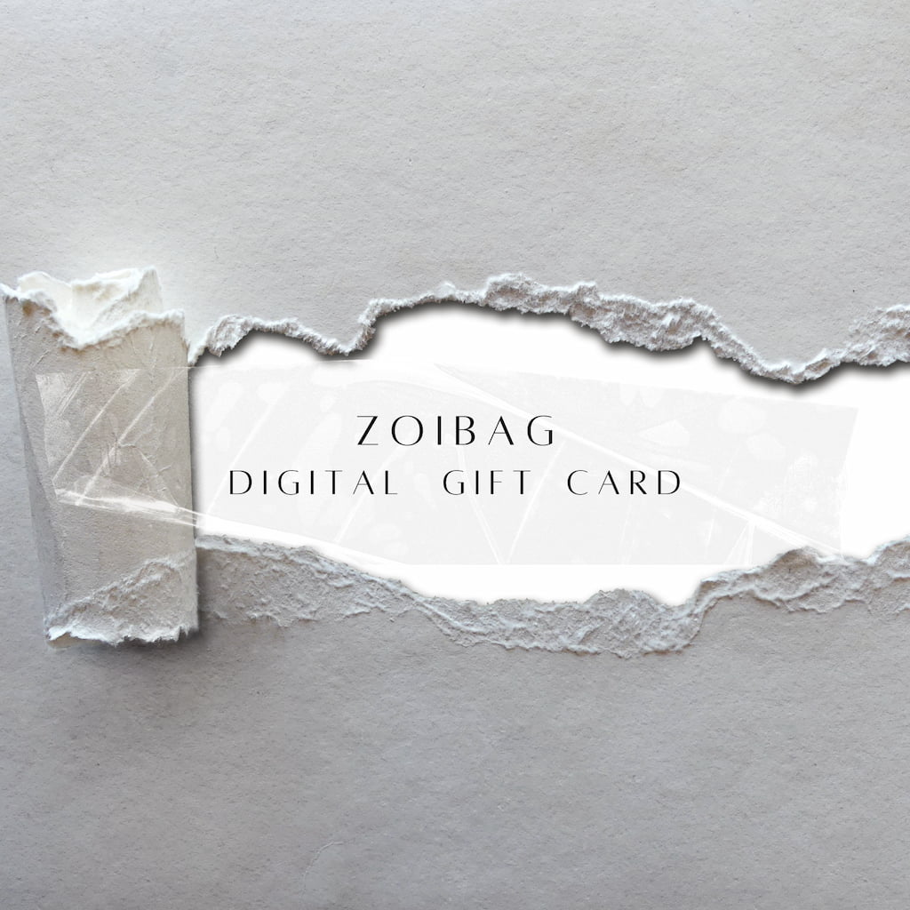 Digitální dárková karta Zoibag pro nákup kožené kabelky s ruční atorsou malbou.