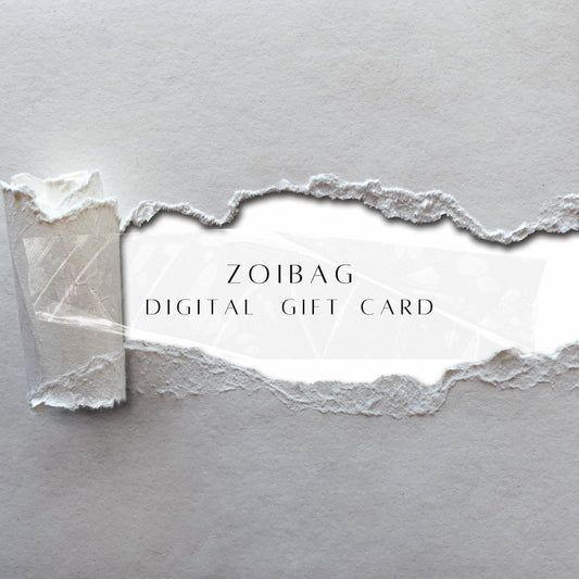 Digitální dárková karta Zoibag pro nákup kožené kabelky s ruční atorsou malbou.